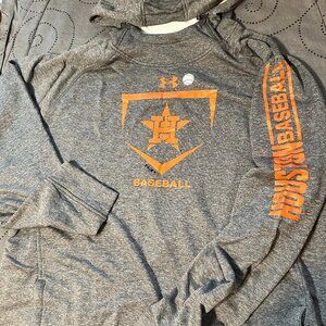 UNDER ARMOUR HOUSTON ASTROS BASEBALL HEATHER GRAY HOODIE SIZE 5XL OR 4XL MEN $$$
